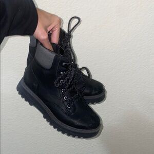 Black Lace-Up Ankle Boots